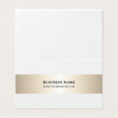 Carte De Visite Simple Élégant Faux métal bande plié affaires (Extérieur déplié)