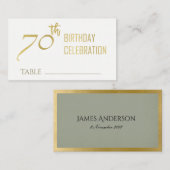 CARTE DE VISITE SIMPLE ÉLÉGANT GOLD GRAY TYPOGRAPHIE 70 ANNIVERSAI (Devant / Derrière)