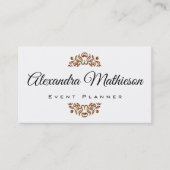Carte De Visite Simple Elegant Gold Jewel Modern Event Planner (Devant)