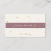 Carte De Visite Simple Elegant Gold Star Event Planner Crème blanc (Devant)