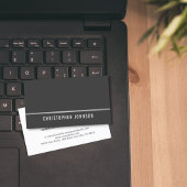 Carte De Visite Simple Elegant Grey Faux Silver Line Consultant