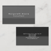 Carte De Visite Simple Elegant Grey Professional Minimaliste (Devant / Derrière)