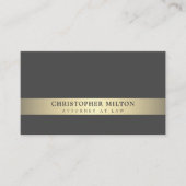 Carte De Visite Simple élégant Gris Faux Gold Stripe Attorney (Devant)