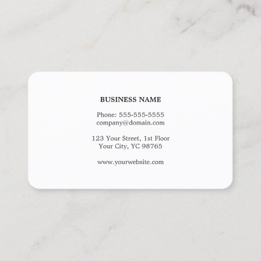 Carte De Visite Simple Elegant Gris Faux Or Gris Gris (Dos)