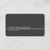Carte De Visite Simple Elegant Gris Faux Silver Line Attorney (Devant)