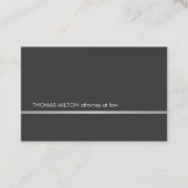 Carte De Visite Simple Elegant Gris Faux Silver Line Attorney (Devant)