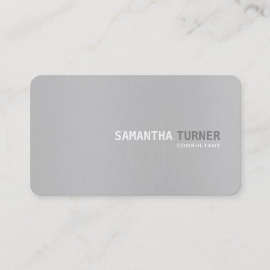 Carte De Visite Simple Elegant Gris Texté Professionnel Personnali (Devant)