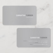 Carte De Visite Simple Elegant Gris Texté Professionnel Personnali (Devant / Derrière)