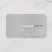 Carte De Visite Simple Elegant Gris Texté Professionnel Personnali (Dos)