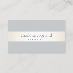 Carte De Visite Simple élégant ivoire Gris Gris Professionnel