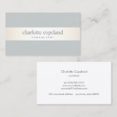 Carte De Visite Simple élégant ivoire Gris Gris Professionnel (Devant / Derrière)