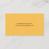 Carte De Visite Simple Élégant Jaune Moutarde (Dos)