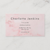 Carte De Visite Simple Élégant Marbre Rose Professionnel (Dos)