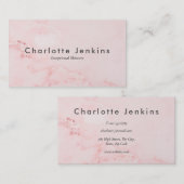 Carte De Visite Simple Élégant Marbre Rose Professionnel (Devant / Derrière)