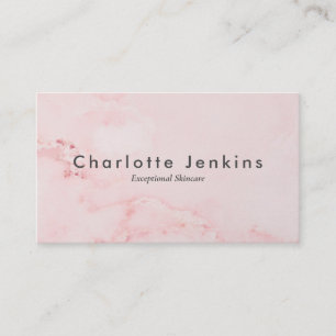 Carte De Visite Simple Élégant Marbre Rose Professionnel