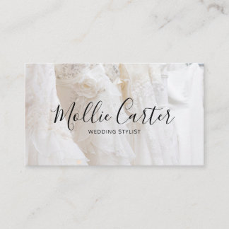 Carte De Visite Simple Elégant Mariage Styliste Agent Planner Robe