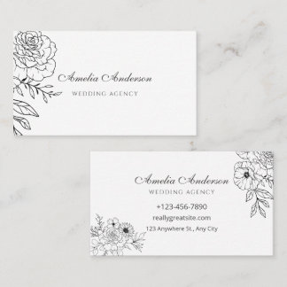 Carte De Visite Simple Élégant Minimaliste Floral