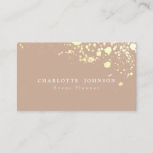 Carte De Visite Simple Elégant Minimaliste Gold Splatter Beauté