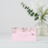 Carte De Visite Simple Élégant Moderne Fleur Rose (Debout devant)