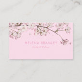 Carte De Visite Simple Élégant Moderne Fleur Rose (Devant)
