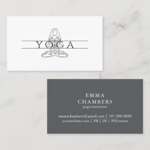 Carte De Visite Simple Elegant Moderne Instructeur de Yoga Lotus P
