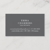 Carte De Visite Simple Elegant Moderne Instructeur de Yoga Lotus P (Dos)