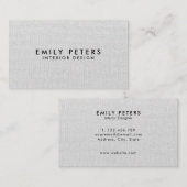 Carte De Visite Simple élégant moderne Linge gris professionnel (Devant / Derrière)