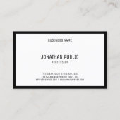 Carte De Visite Simple élégant moderne noir blanc Modèle B&W (Dos)