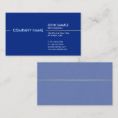 Carte De Visite Simple Élégant Moderne Professionnel Bleu (Devant / Derrière)