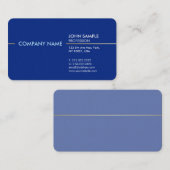Carte De Visite Simple élégant moderne professionnel élégant bleu  (Devant / Derrière)