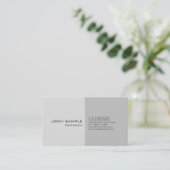 Carte De Visite Simple Élégant Moderne Professionnel Gris (Debout devant)