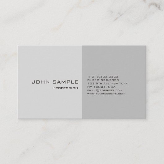 Carte De Visite Simple Élégant Moderne Professionnel Gris (Devant)