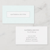 Carte De Visite Simple Élégant Moderne Turquoise (Devant / Derrière)