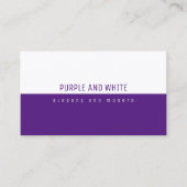 Carte De Visite Simple élégant moderne violet et blanc (Devant)