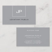 Carte De Visite Simple Élégant Monogramme Professionnel Moderne Gr (Devant / Derrière)