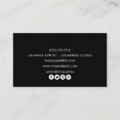 Carte De Visite Simple Elegant noir blanc Ajouter votre logo perso (Dos)
