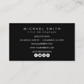 Carte De Visite Simple élégant noir blanc ananas (Dos)