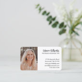 Carte De Visite Simple Elegant noir & blanc Qr Code photo (Debout devant)