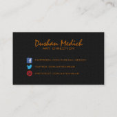 Carte De Visite Simple Élégant Noir Et Brown (Dos)