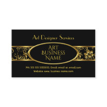 Simple Élégant Noir Floral Damassé Or