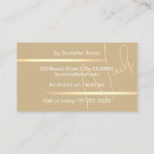 Carte De Visite Simple Elegant Or Golden Lines Siganture Luxe (Dos)