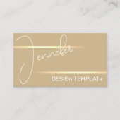 Carte De Visite Simple Elegant Or Golden Lines Siganture Luxe (Devant)