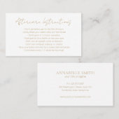 Carte De Visite Simple Elegant Or Moderne Lashes (Devant / Derrière)