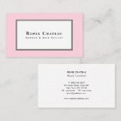 Carte De Visite Simple élégant Pink Beauty Professionnel (Devant / Derrière)