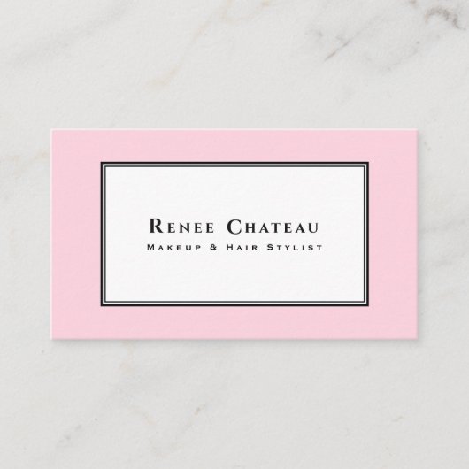 Carte De Visite Simple élégant Pink Beauty Professionnel (Devant)