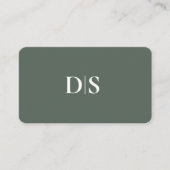 Carte De Visite Simple Elegant Professionals Muted Green Initials (Devant)