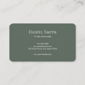 Carte De Visite Simple Elegant Professionals Muted Green Initials (Dos)