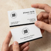 Carte De Visite Simple Élégant Professionnel - Blanc Noir clair