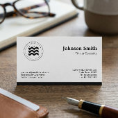 Carte De Visite Simple Élégant Professionnel - Blanc Noir clair