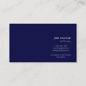 Carte De Visite Simple Elegant professionnel bleu marine (Dos)